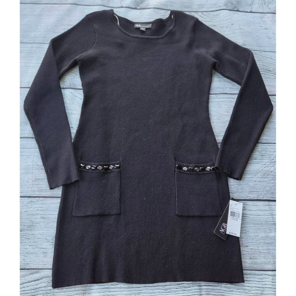 AGB Women's Black Sweater Dress NWT Size Large